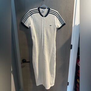 Adidas Cream and black crochet dress